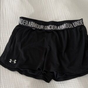 Under Armour Black Women's Athletic Shorts with Logo Waistband